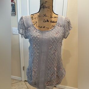 LC Lauren Conrad Lavender Floral Blouse